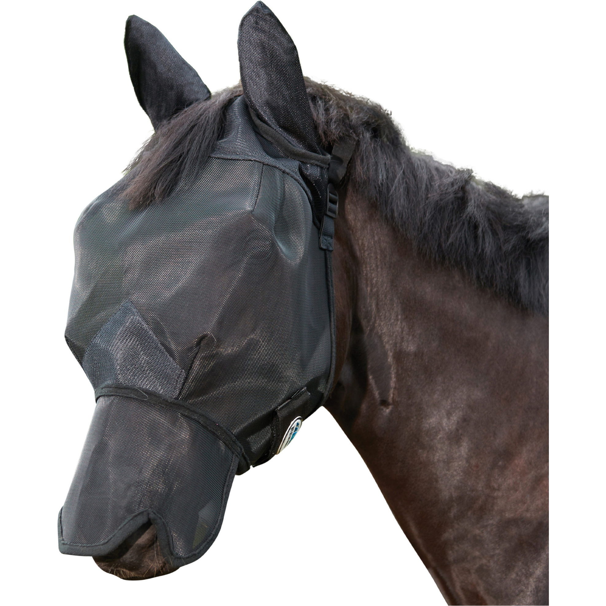 2025 Weatherbeeta Comfitec Double Dart Deluxe Fly Maske Mit Ohren Und Nase 1009435 - Black